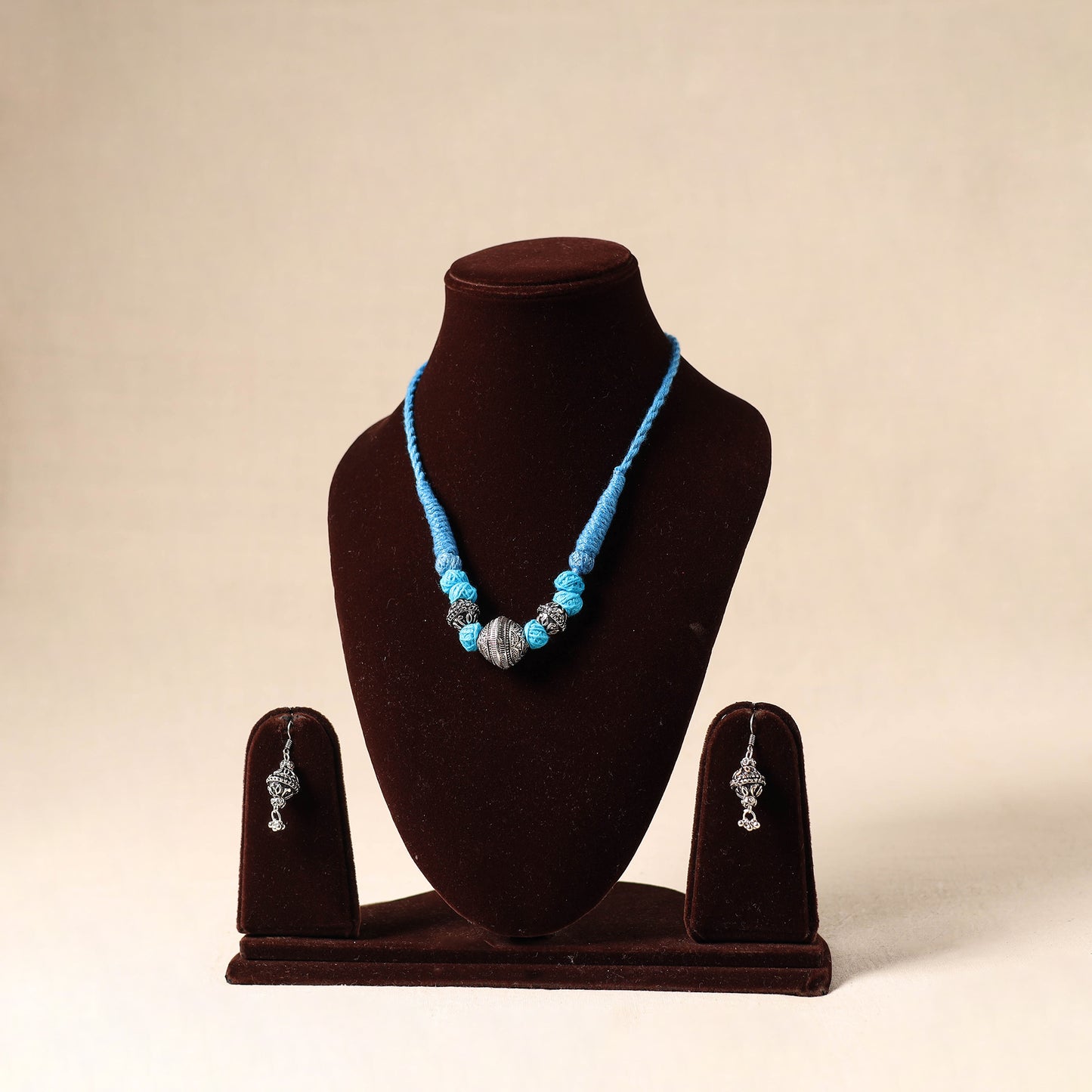 Blue German Silver Necklace Set