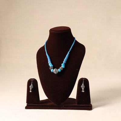Blue German Silver Necklace Set