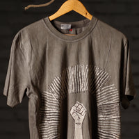 Brown - Bindaas Block Art Printed Cotton Round Neck T-shirt