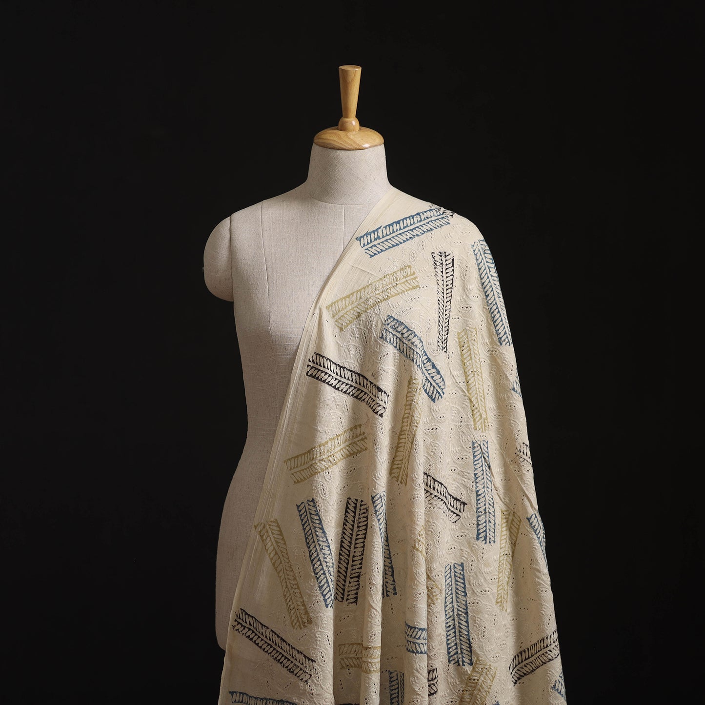 Natural Dyed Ajrakh Hand Block Print Cotton Hakoba Fabric 128