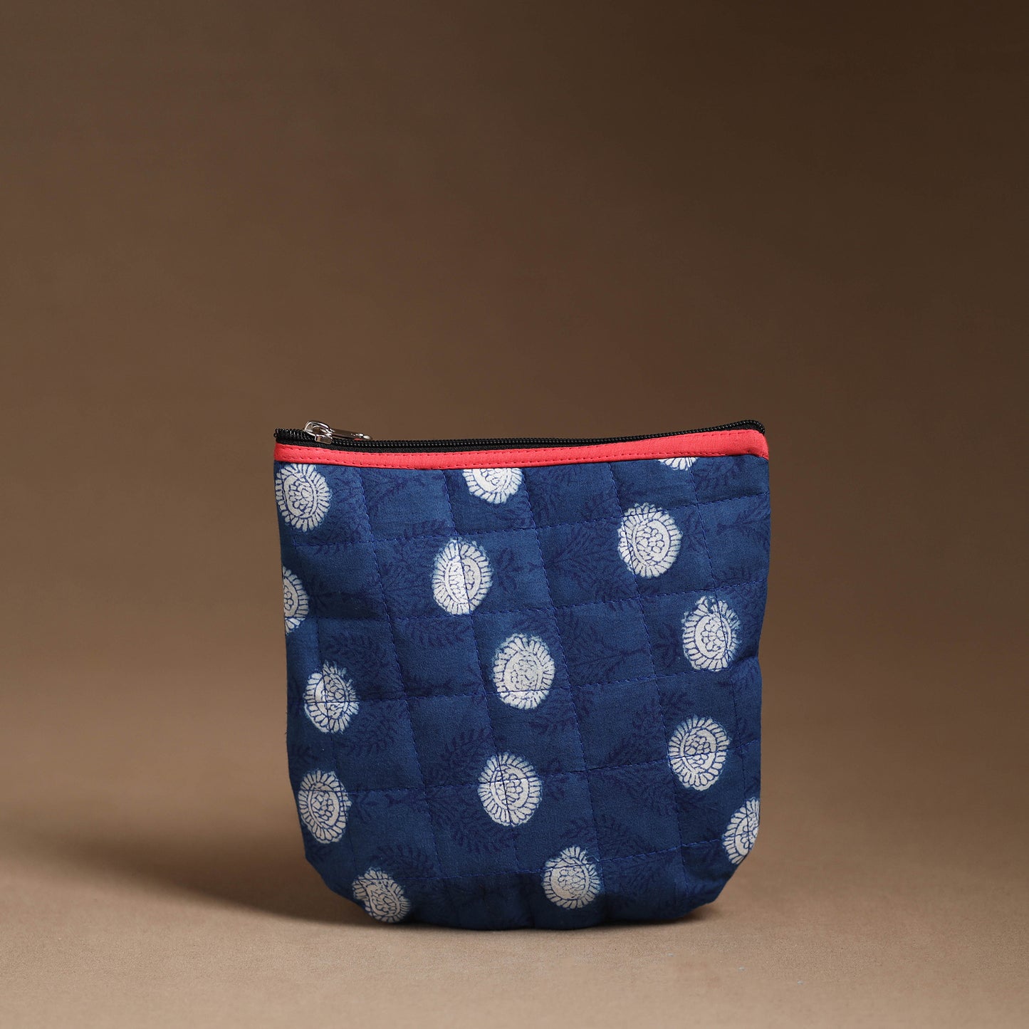 Blue - Handmade Quilted Cotton Utility Pouch 79