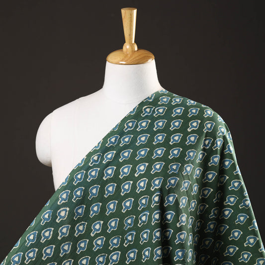 Green - Pipad Block Printed Cotton Fabric