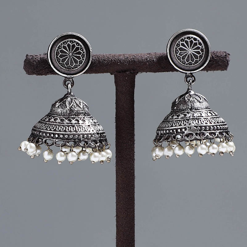 Antique Finish Oxidised German Silver Earrings 51