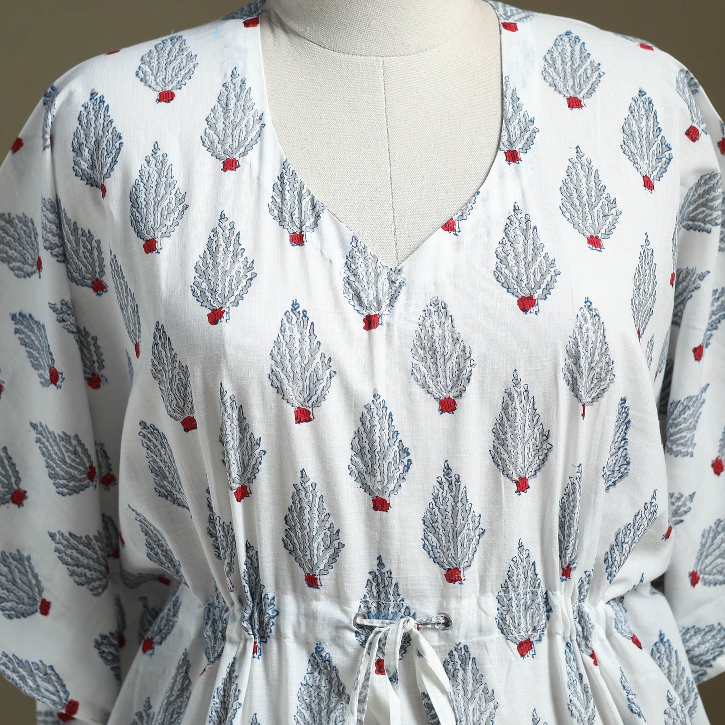 Sanganeri Block Print Cotton Kaftan (Short)