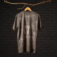 Brown - Bindaas Block Art Printed Cotton Round Neck T-shirt