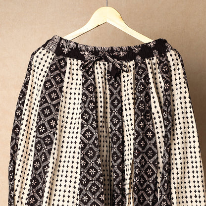 Black - Bagh Block Printed Cotton Long Skirt