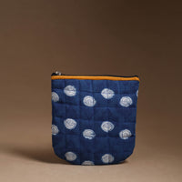 Blue - Handmade Quilted Cotton Utility Pouch 77