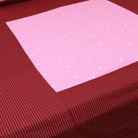 Maroon - Patchwork Cotton Double Jacquard Bedsheet Set 19