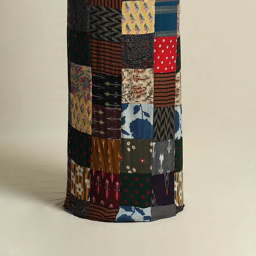 Multicolor - handcrafted patchwork cotton unstitched kurta