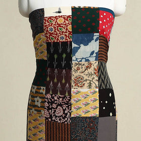Multicolor - handcrafted patchwork cotton unstitched kurta