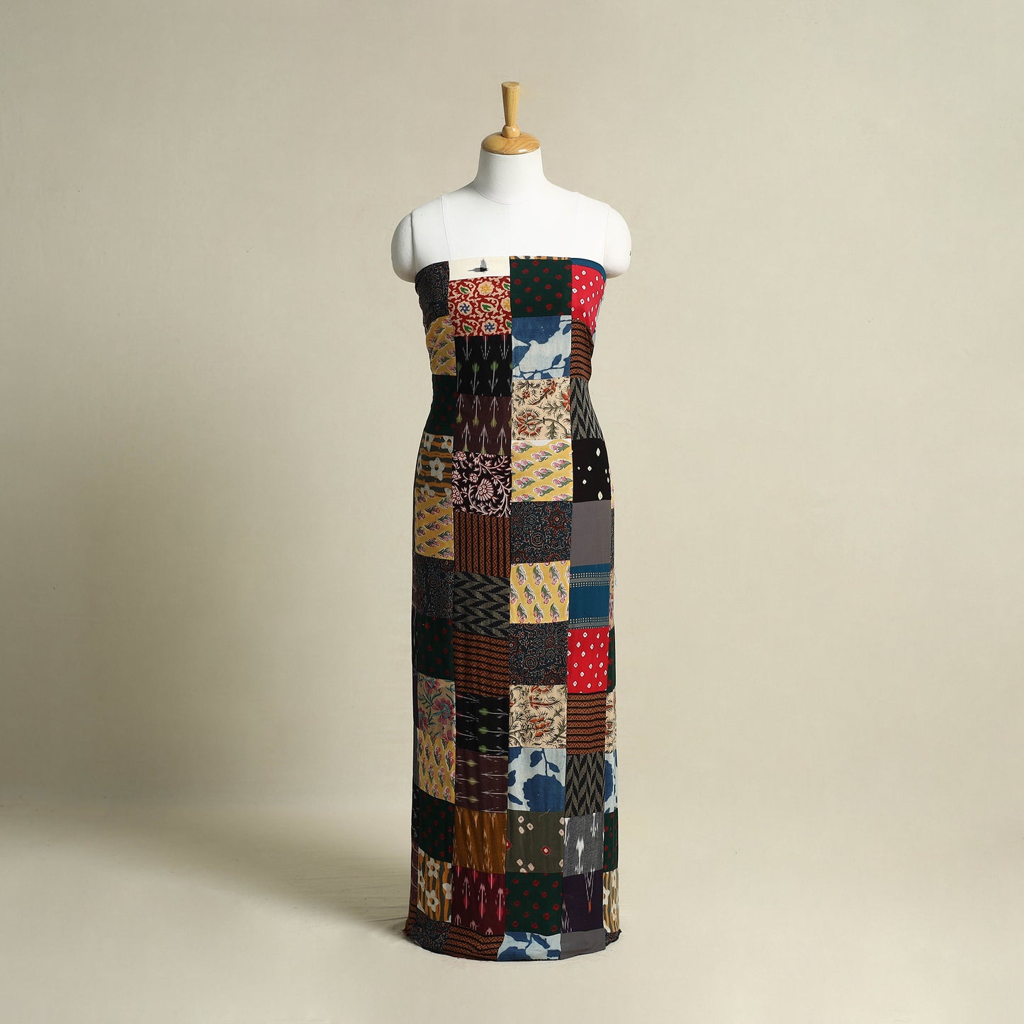 Multicolor - handcrafted patchwork cotton unstitched kurta