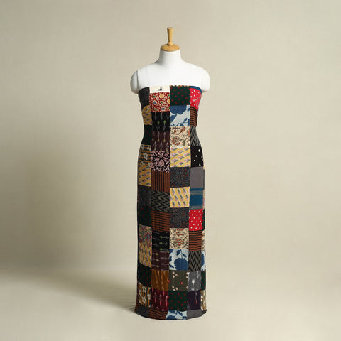Multicolor - handcrafted patchwork cotton unstitched kurta