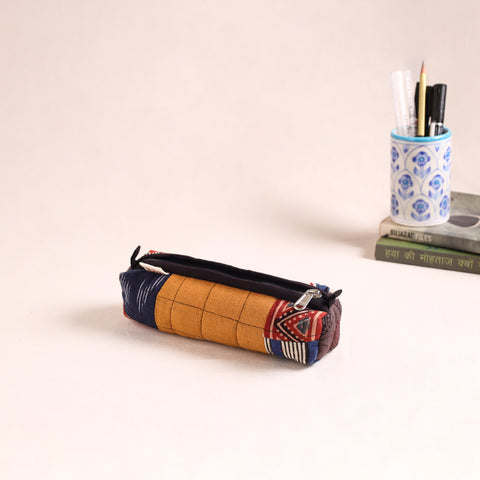 Patchwork quilted pencil pouch
