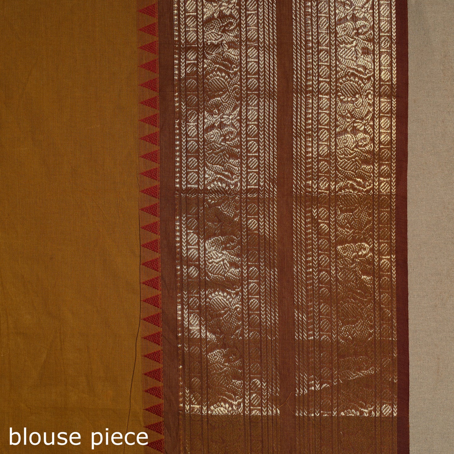 Brown Kandangi Chettinad Cotton Saree with Border