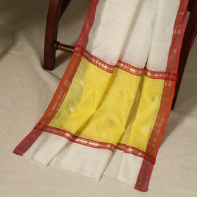 Yellow - 3pc Handloom Nakshi Zari Unstitched Chanderi Silk Dress Material 