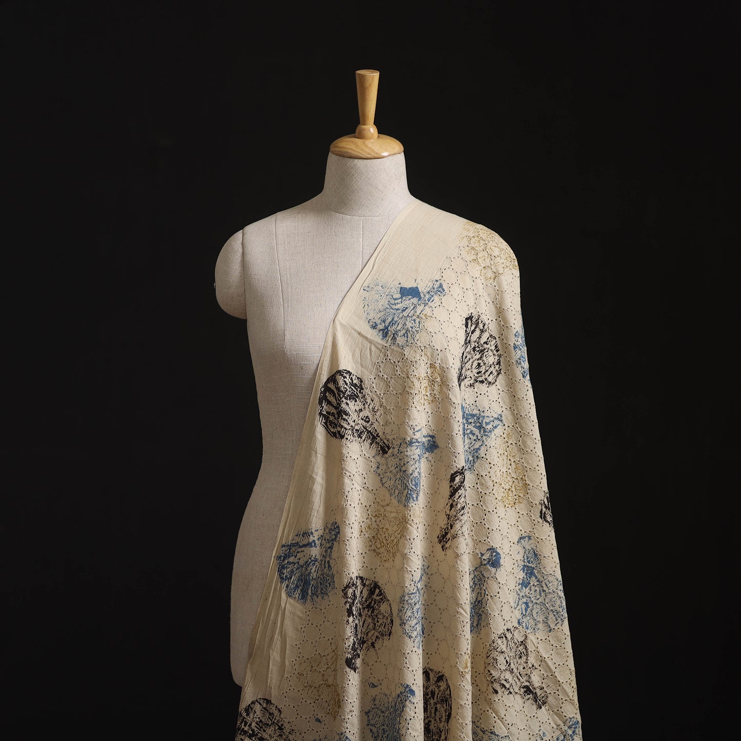 Natural Dyed Ajrakh Hand Block Print Cotton Hakoba Fabric 131