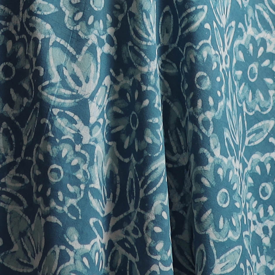 Gray -  Bagru Dabu Hand Block Print Natural Dyed Cotton Fabric 65
