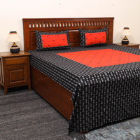 Black - Patchwork Cotton Double Jacquard Bedsheet Set 18