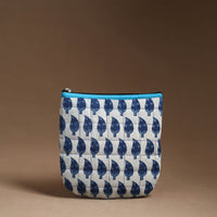 Blue - Handmade Quilted Cotton Utility Pouch 74