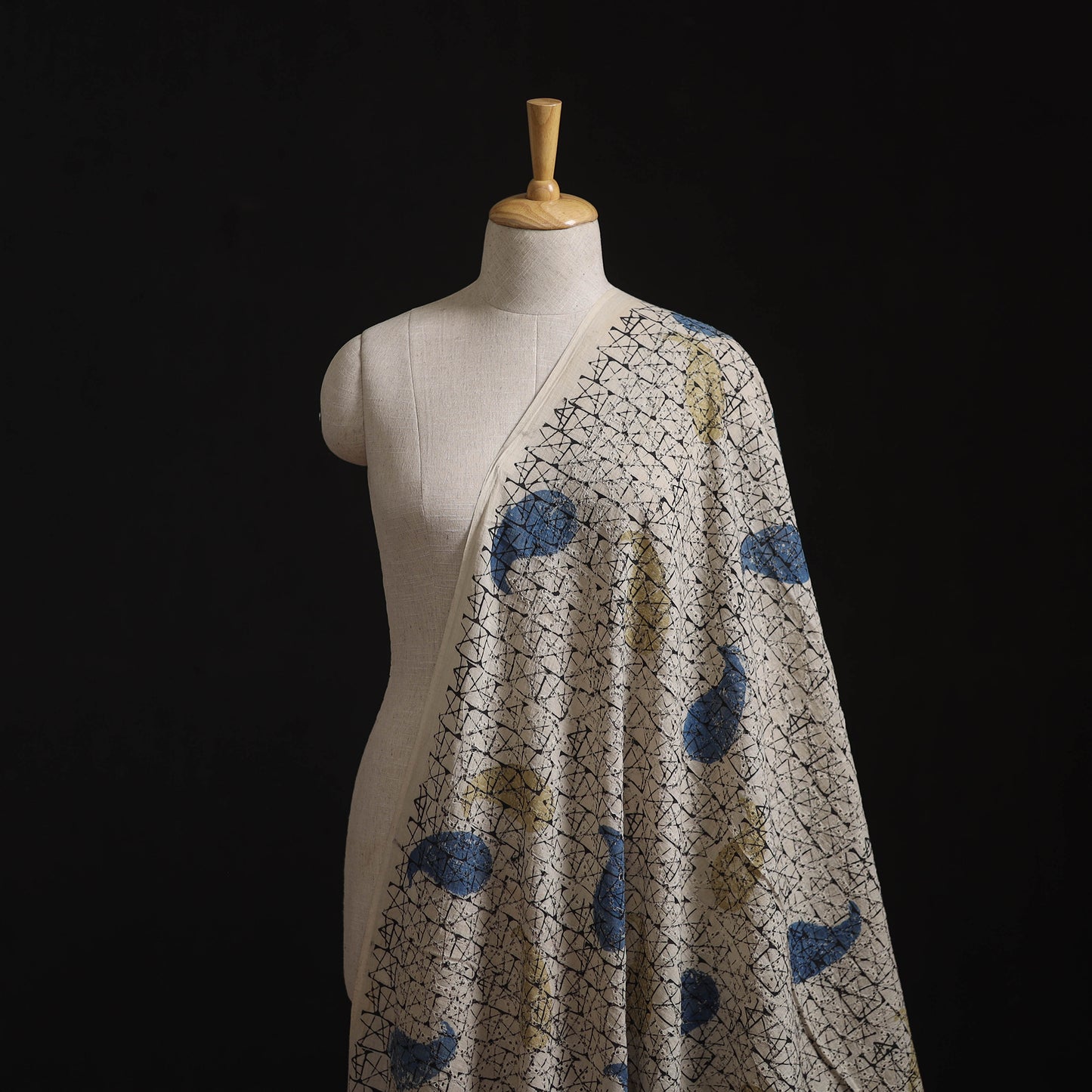 Natural Dyed Ajrakh Hand Block Print Cotton Hakoba Fabric 134