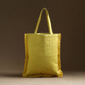 Yellow - handcrafted cotton frill jhola bag 12