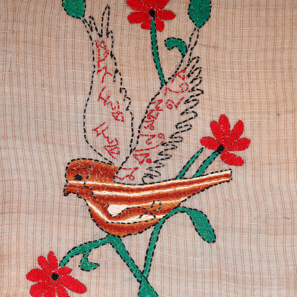 Bengal Kantha Hand Embroidery Silk Wall Hanging 33