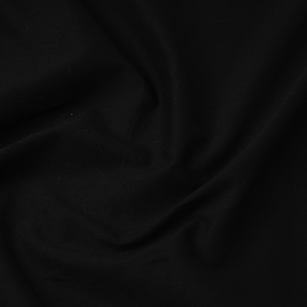 Black - Black Prewashed Plain Dyed Cotton Fabric 53