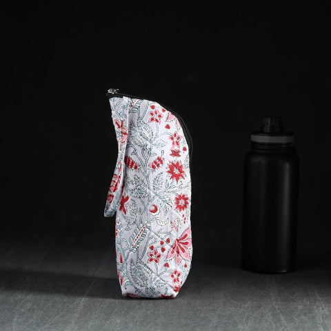 Grey Handmade Cotton 1L Water Bottle Cover