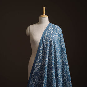Blue - Bagru Dabu Hand Block Print Natural Dyed Cotton Fabric 67