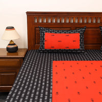 Black - Patchwork Cotton Double Jacquard Bedsheet Set 18