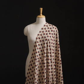 Natural Dyed Ajrakh Hand Block Print Cotton Hakoba Fabric 136