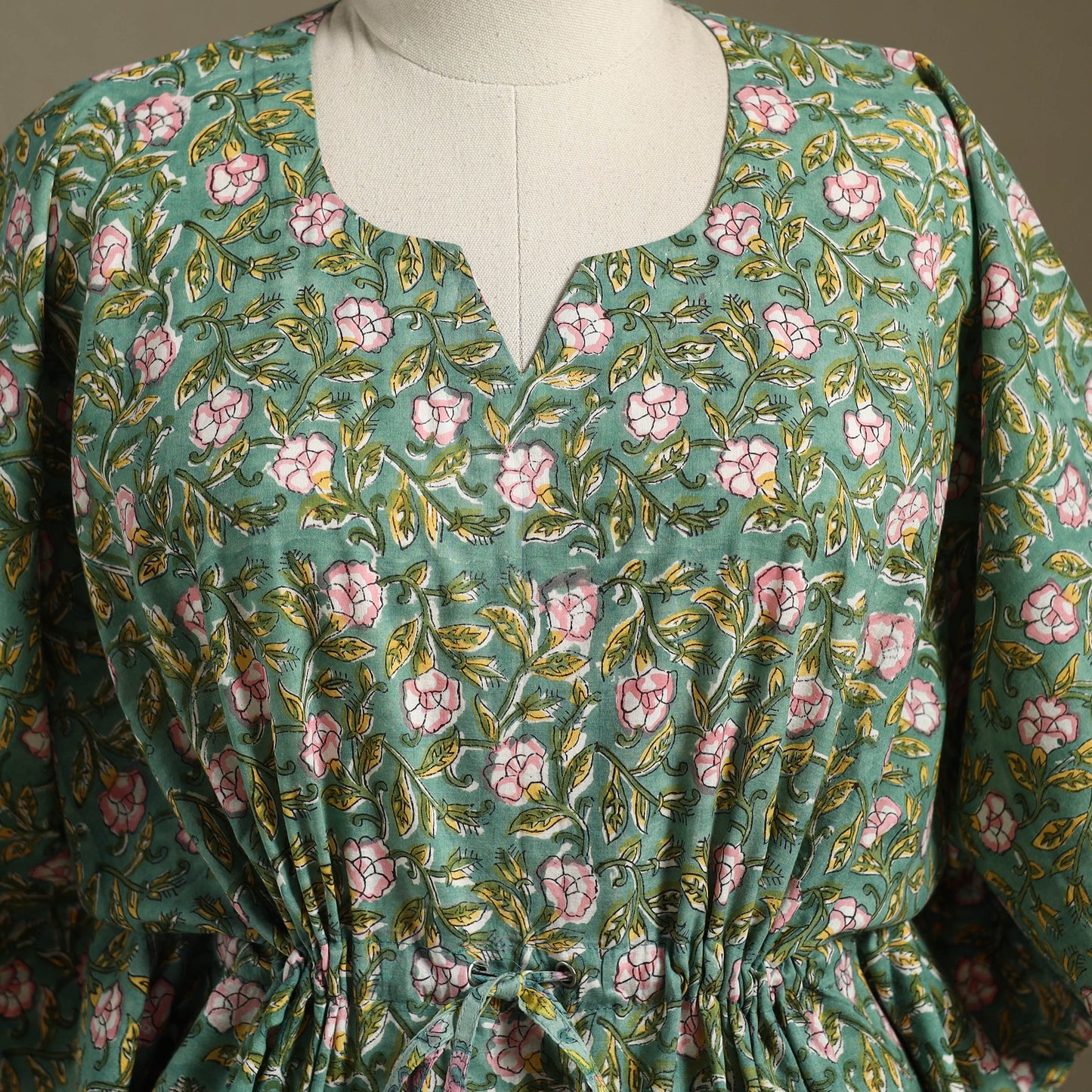 Sanganeri Block Print Cotton Kaftan (Short)