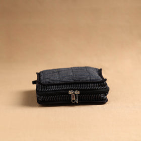 Black Handmade 4 Pocket Jewellery Pouch Online in India