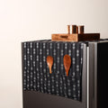 Black Handmade Cotton Fridge Top Cover with Multiple Pockets