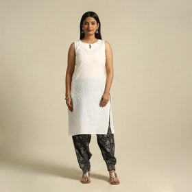  Black Pedana Block Print Cotton Kalamkari Salwar