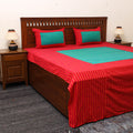 Red - patchwork cotton double jacquard bedsheet set 17