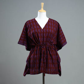 Buy Bagh Block Printed Cotton Kaftan with Tie-Up Waist Online at iTokri.com