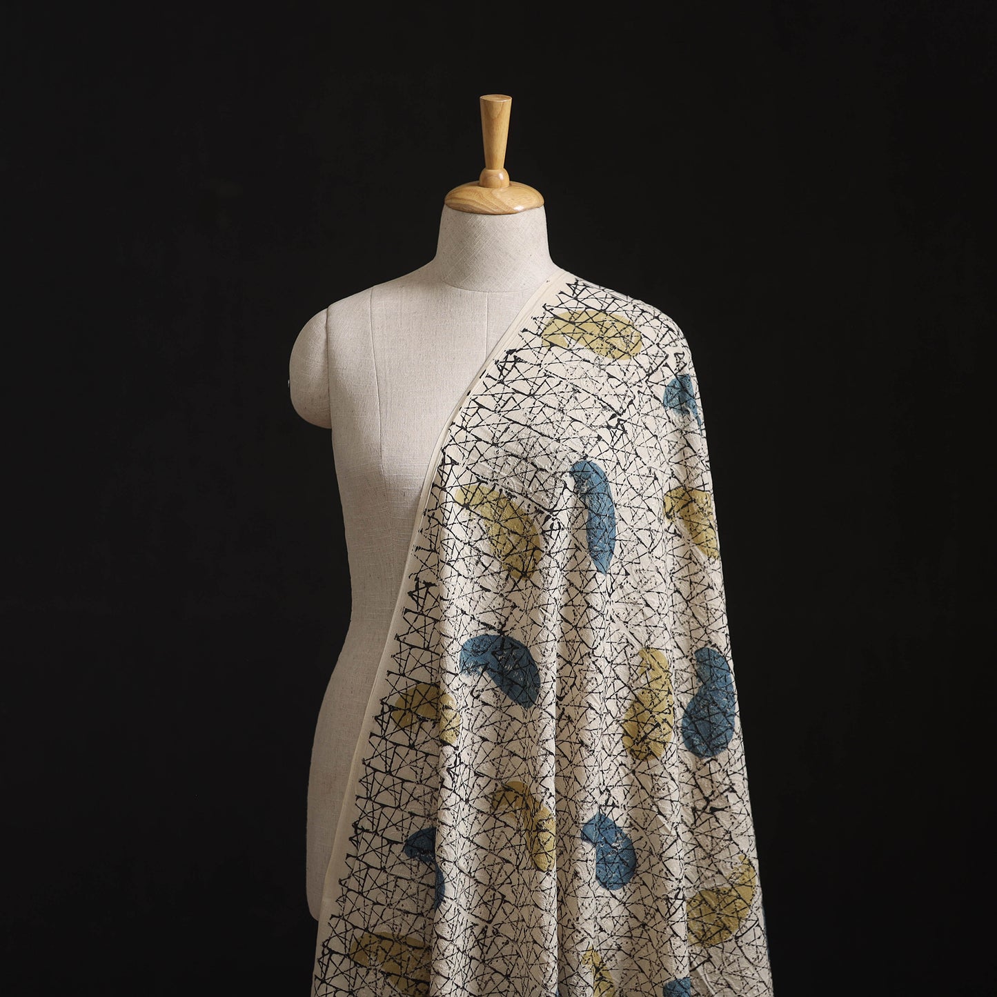 Natural Dyed Ajrakh Hand Block Print Cotton Hakoba Fabric 139