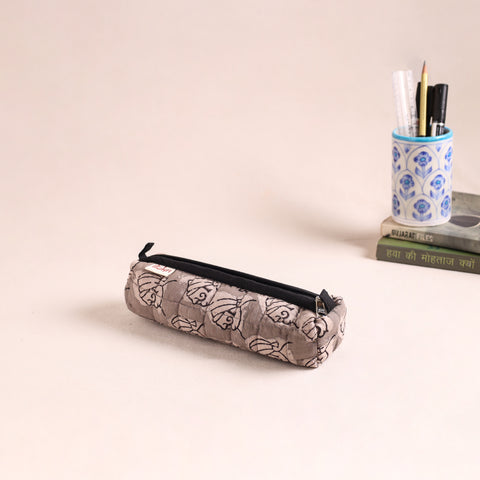 Quilted pencil pouch
