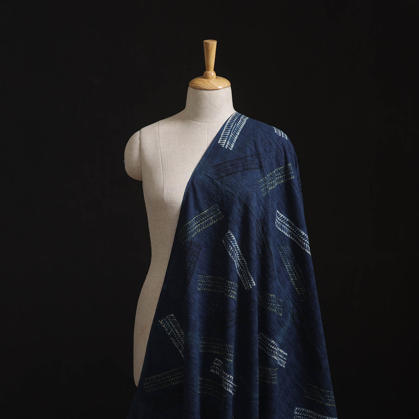 Natural Dyed Ajrakh Hand Block Print Cotton Hakoba Fabric 140