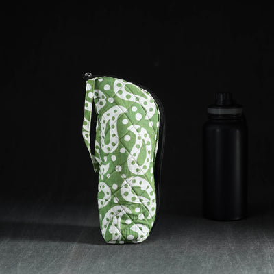 Green Handmade Cotton 1L Water Bottle Cover
