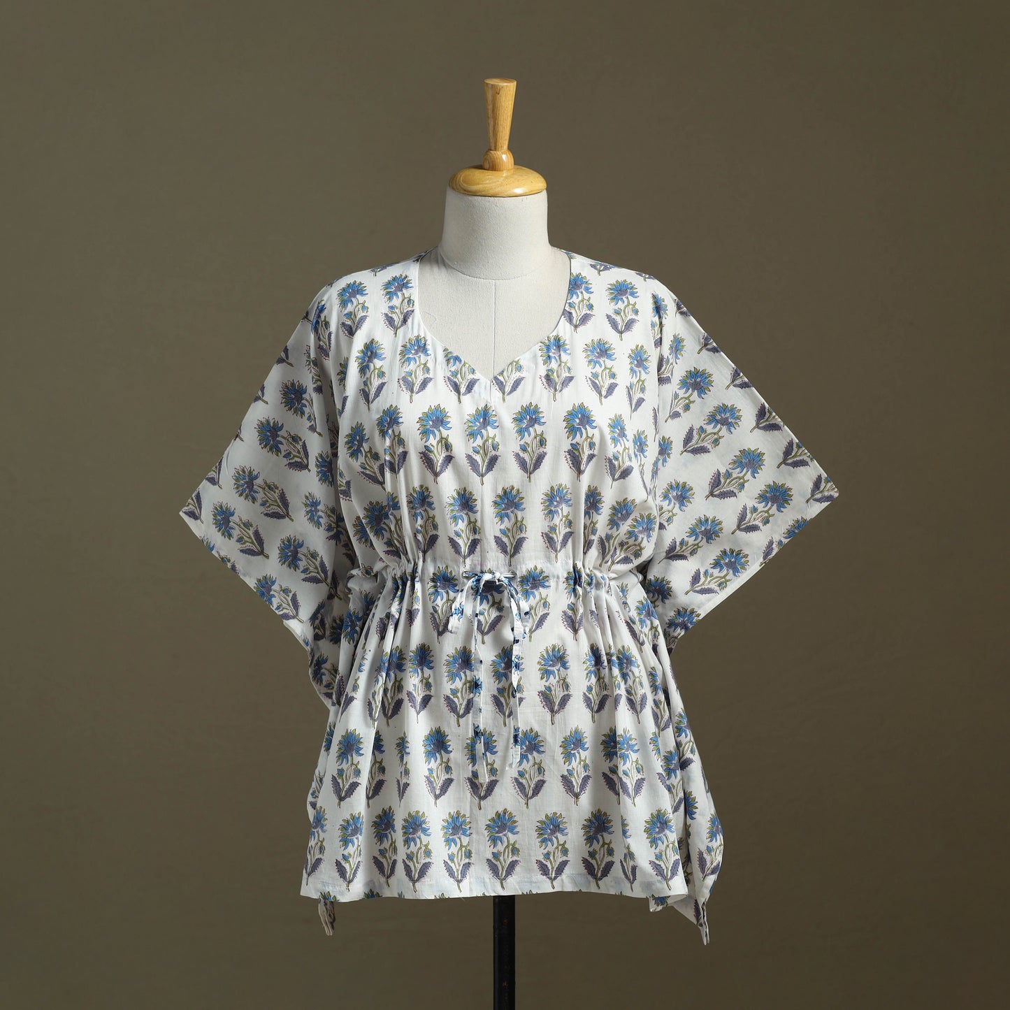 Sanganeri Block Print Cotton Kaftan (Short)