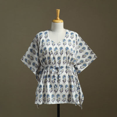 Sanganeri Block Print Cotton Kaftan (Short)