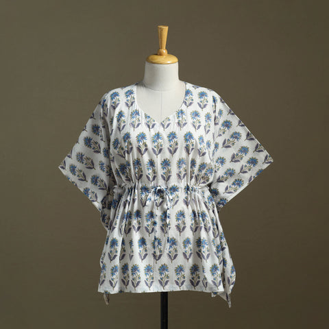 Sanganeri Block Print Cotton Kaftan (Short)