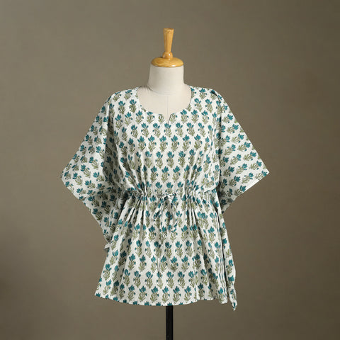 Sanganeri Block Print Cotton Kaftan (Short)