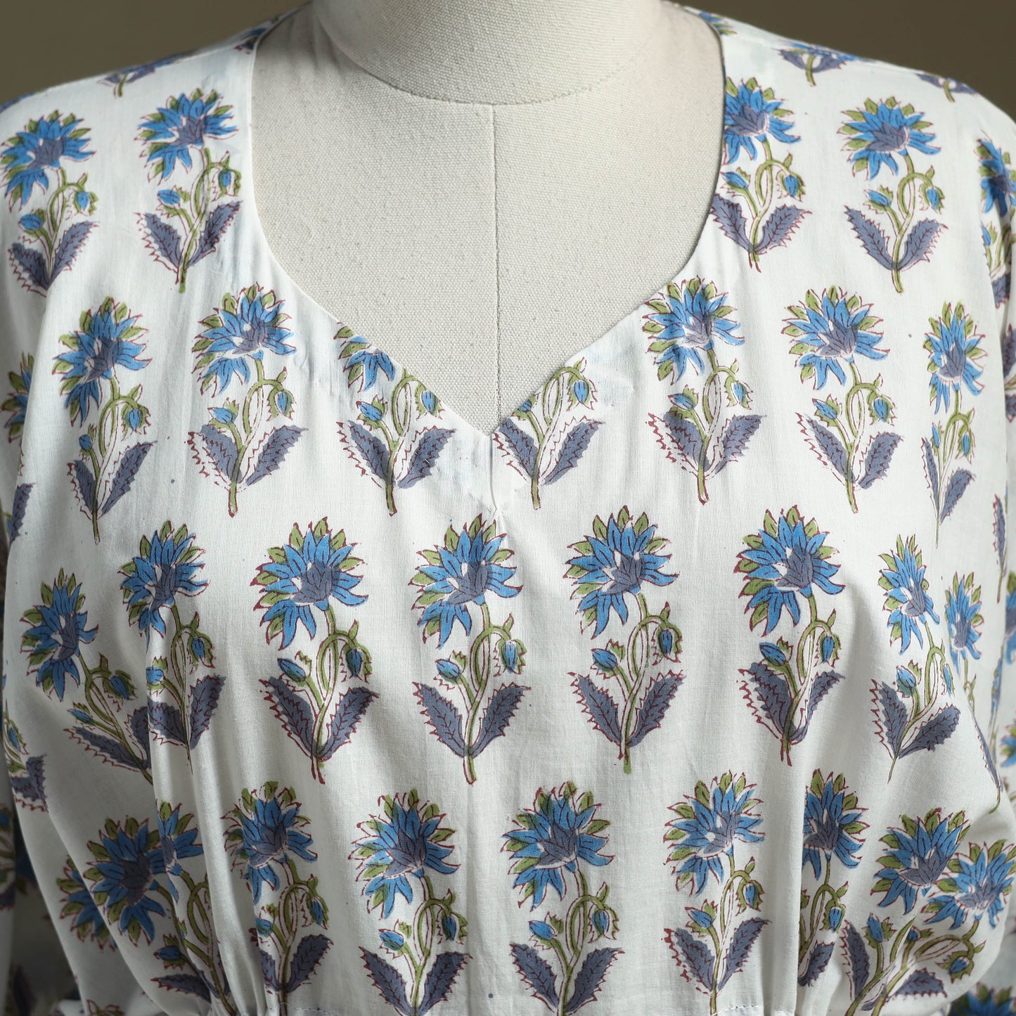 Sanganeri Block Print Cotton Kaftan (Short)