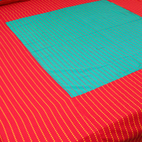 Red - patchwork cotton double jacquard bedsheet set 17