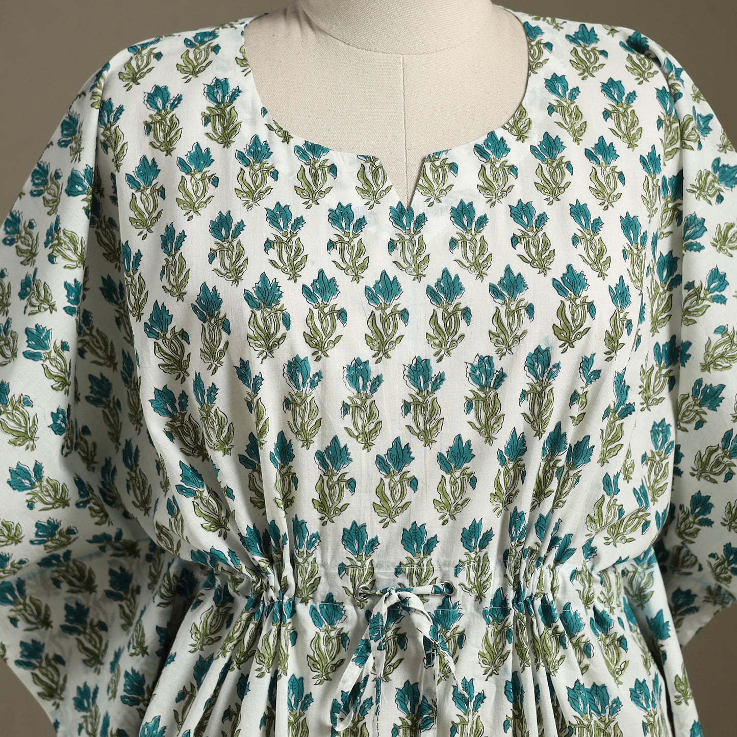 Sanganeri Block Print Cotton Kaftan (Short)