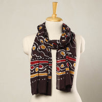 Brown - Hand Batik Printed Mul Cotton Stole 37