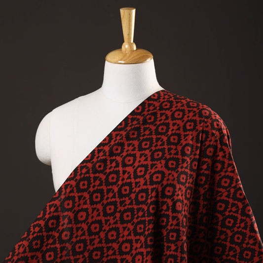 Red - Pipad Block Printed Cotton Fabric